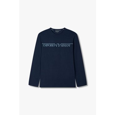 EMPORIO ARMANI 남성 이글 라인 로고 라운지 티셔츠(0814336004)