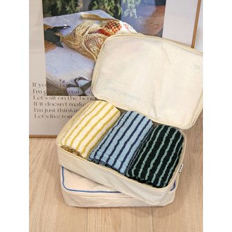 송월타월 솔리드 스트라이프 타월 220g 3매 + 에이와이오 트래블파우치M 세트