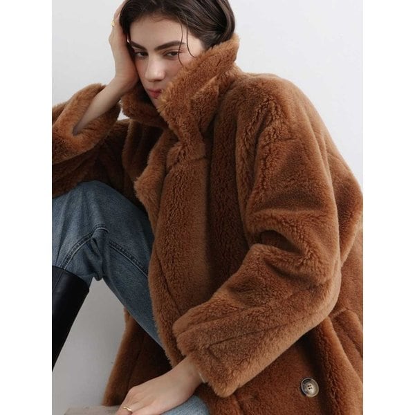 트엘 시어링 양모 무스탕 롱 코트_2colors