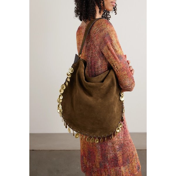 오스칸 소프트 장식 가죽 트리밍 스웨이드 숄더백 46376663163025766