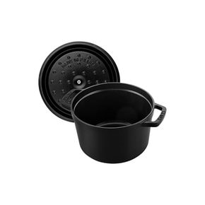 staub 스토우 그랜드 코콧 라운드 블랙 20cm 큰 양손 법랑 냄비 IH 지원