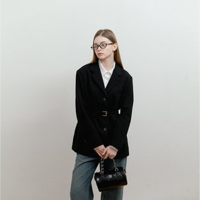 BELTED SINGLE JACKET_BLACK