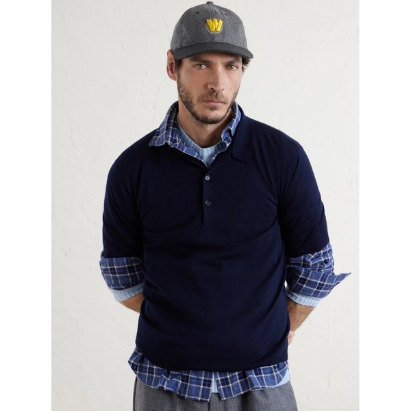 로고 자수 울 블렌드 플란넬 베이스볼 캡 46376663162924376