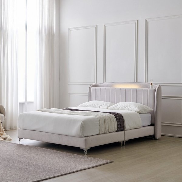 동서가구 모옌 아쿠아텍스 패브릭 호텔 LED 수납 침대 프레임 K DF927017