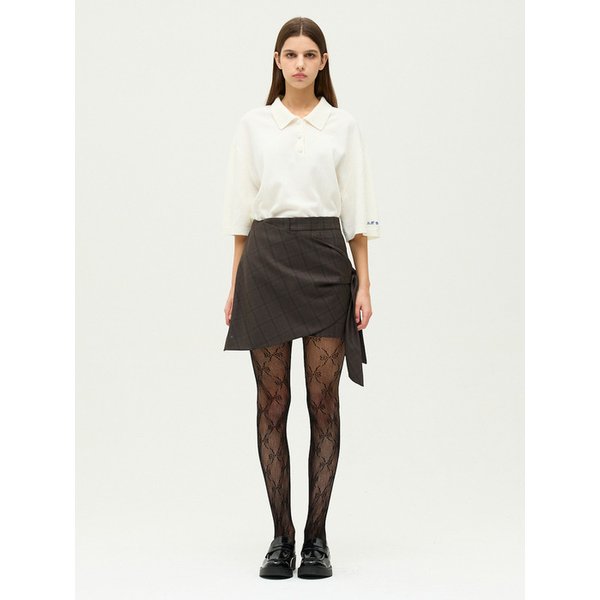 사선 랩 타이 스커트 EMQ1WSK020