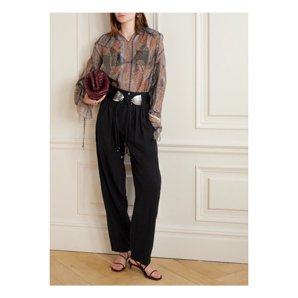 글린 플리츠 텐셀™ 리오셀 혼방 테이퍼드 팬츠 블랙 1647597357878924