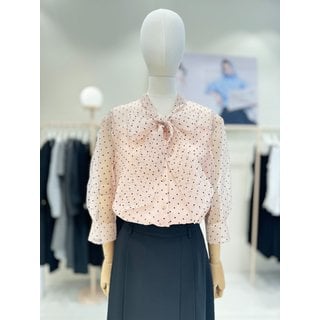 JJ지고트 [부산점] 오간자 퍼프 타이넥 블라우스 GR4M0BL941