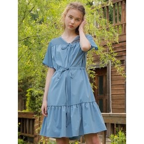 SHOULDER CHIFFON ONE-PIECE_BLUE