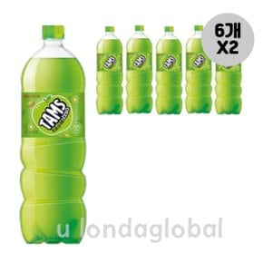 롯데 탐스 제로 사과 키위 탄산 음료수 1.5L 6개 X 2