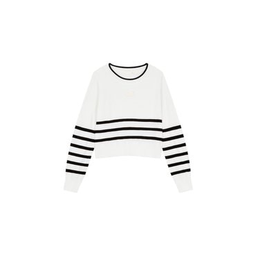 GCUT [지컷23F/W]자수 로고 패치 스트라이프 니트(7213350201)