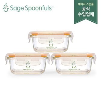 세이지스푼풀 사각 글라스 120ml 3P/이유식용기/이유식준비물/이유식기/이유식보관용기/세이지스푼풀