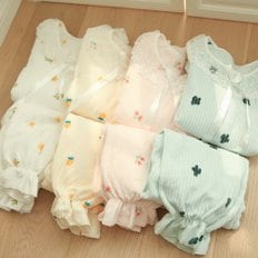 뽀송(레이스) 겨울 수면잠옷 홈웨어 파자마 투피스 4colors