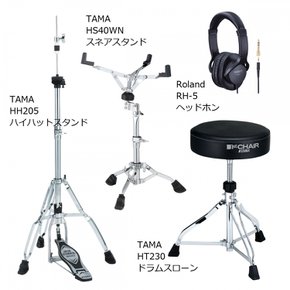 롤랜드/VAD307 TAMA 하드웨어 세트 (킥 페달은 포함되지 않음)