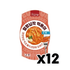 쉐프엠 말랑납작떡볶이 로제 간편즉석조리 240g x 12개