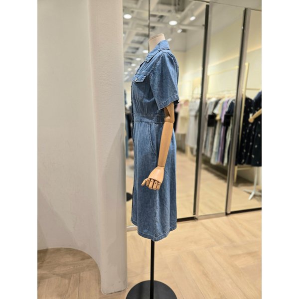[부산점] 오픈카라 포켓 디테일 데님  원피스(PR2DO963)