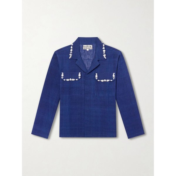 카틱 리서치 수리아 캠프 칼라 장식 자수 코튼 셔츠 46376663162975426