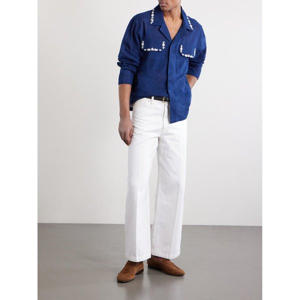 카틱 리서치 수리아 캠프 칼라 장식 자수 코튼 셔츠 46376663162975426