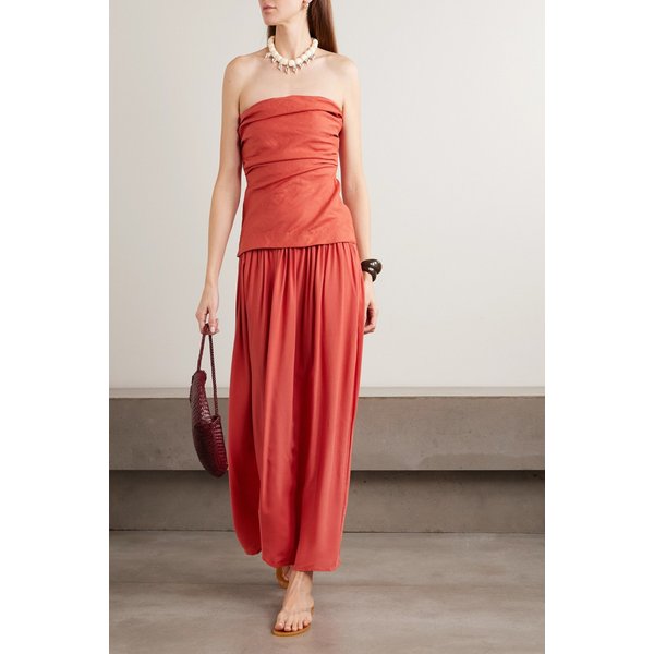 페이스풀 헤디 레이어드 개더드 리넨 크레이프 맥시 원피스 46376663162989088