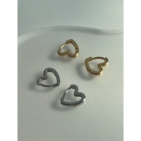 [연말 스페셜 6mm+10mm 진주귀걸이 증정][925 silver] Mini Heart Fit Earring