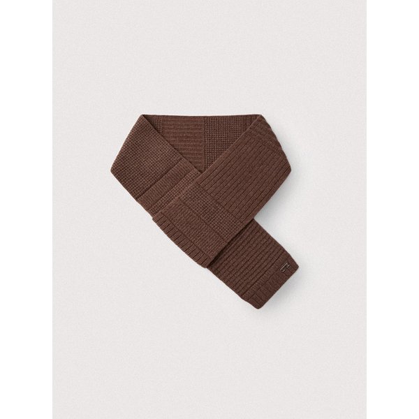 Pure saxon wool multi stitch muffler_Maple