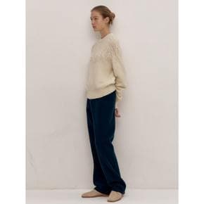 Merino Wool Long Knit Pants  Navy (WE415UC02R)