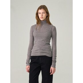 Sleeveless & Turtleneck Layering T-Shirt
