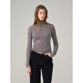 Sleeveless & Turtleneck Layering T-Shirt