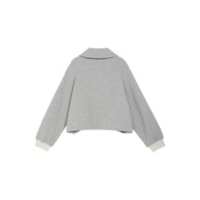 REVERSAL LOGO HALF ZIP-UP SWEATSHIRT GRAY MBCSTO007GR