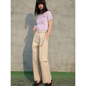 Gwen Waist String Cotton Slacks_Beige