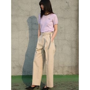 Gwen Waist String Cotton Slacks_Beige