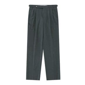 Wool Gabardine 2Pleats relaxed Pants (Grey)