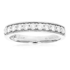 5390465 Vir Jewels 1/2 cttw 22 Stones Round Cut Lab Grown Diamond Wedding Band .925 Sterli