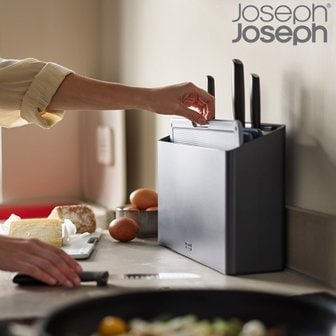 조셉조셉 폴리오 PLUS 도마 8종 세트(도마4p+나이프4p) 그레이