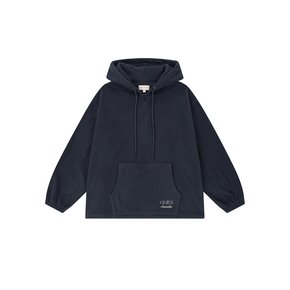 Fleece classic half zip-up hoodie (gray)