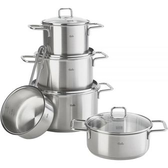  영국 휘슬러 냄비 Fissler hamburg / 스테인리스 스틸 Pot Set 5Pieces with Glass Lid 3 Cookin