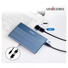 유니콘 USB3.2 Gen2 2.5인치 HDD SSD 외장하드케이스 A+C젠더 알루미늄 간편조립