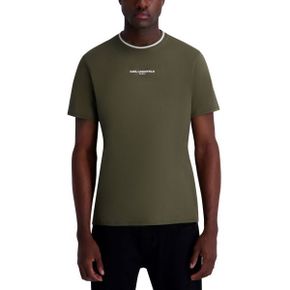 칼라거펠트 맨즈 Crewneck Short-Sleeve 티셔츠 - 올리브 26953976 1388041