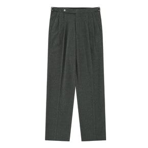 Wool Flannel adjust relaxed pants (Grey)