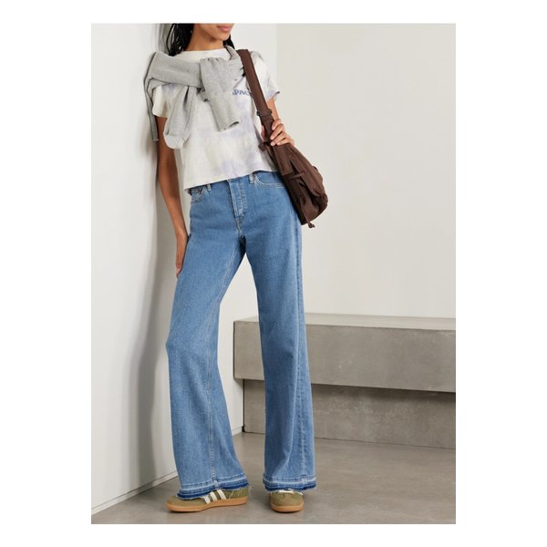 미드라이즈 와이드 진 미드 데님 46376663162851685