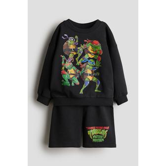 H&M 프린트 스웨트셔츠 2피스 세트 블랙/TMNT 1117474011