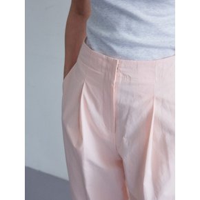 LINEN CURVED PANTS_PINK