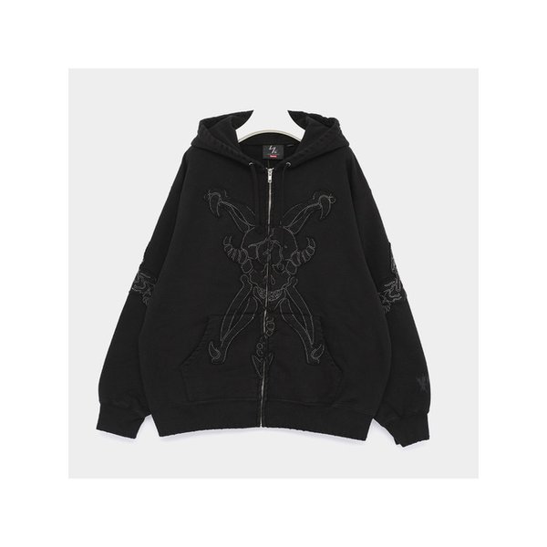 25FW YS 요지야마모토 스웨트 후드 집업 남성 자켓 FW25SW18 BLACK