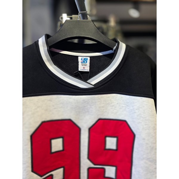 [시흥점] 기모 V넥 99엔젤 오버핏 맨투맨 (남여공용)/JFZZ22A21LG