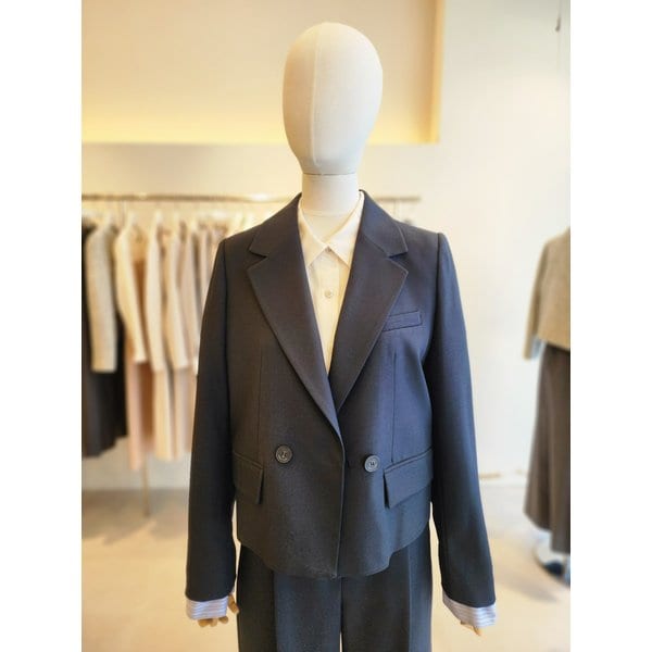 [여주점] [JJ 지고트] 여성 디테쳐블 커프스 트윌 더블 재킷 GS3M0JK921