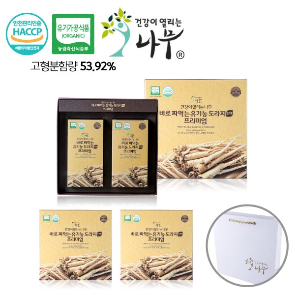 바로 짜먹는 유기농 도라지진액 프리미엄 30포x3상자/쇼핑백증정