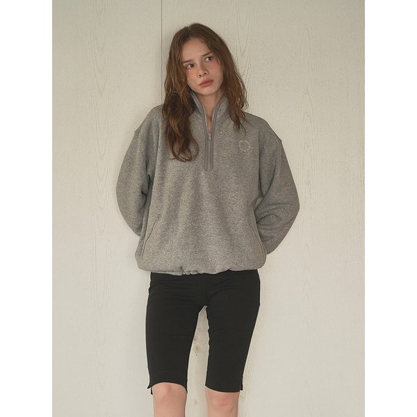 Soft Terry Half-Zip Sweat Shirts_Gray