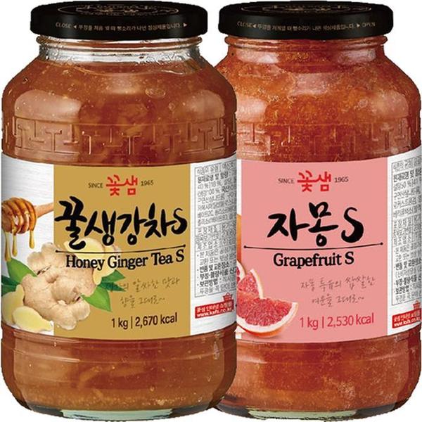 꽃샘 꿀생강차S 1kg+자몽차S 1kg (S12061305)