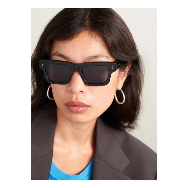 직사각 프레임 아세테이트 선글라스 블랙 46376663162971311
