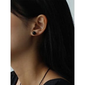 [Silver 925] Basic Onyx Earrings (M)