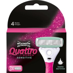 윌킨슨 Wilkinson 여성용 제모 면도날 Quattro sensitive 3개입